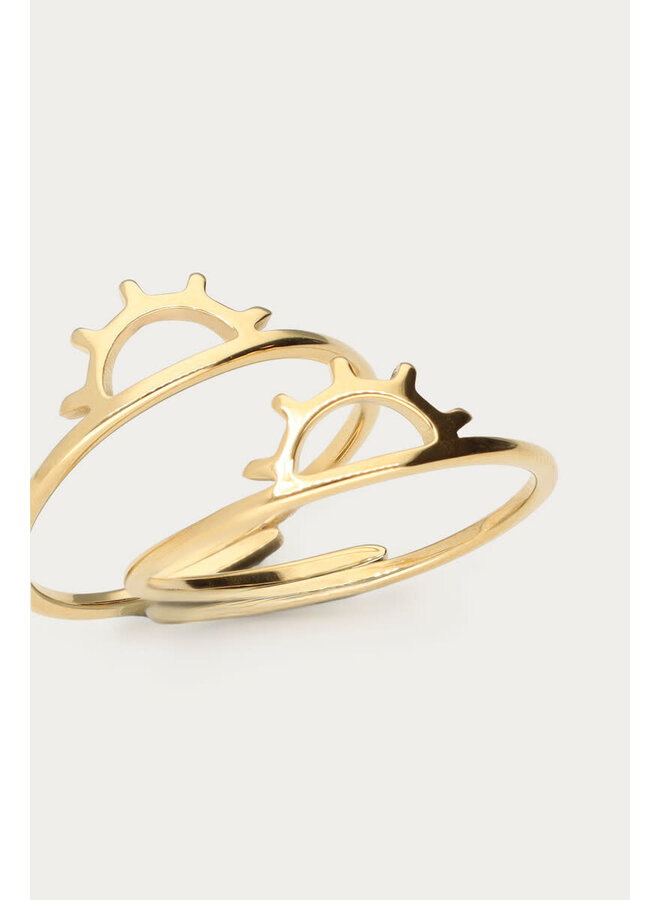 Forever Connected Ring met Zon Detail Goud