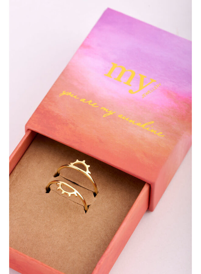 Forever Connected Ring met Zon Detail Goud