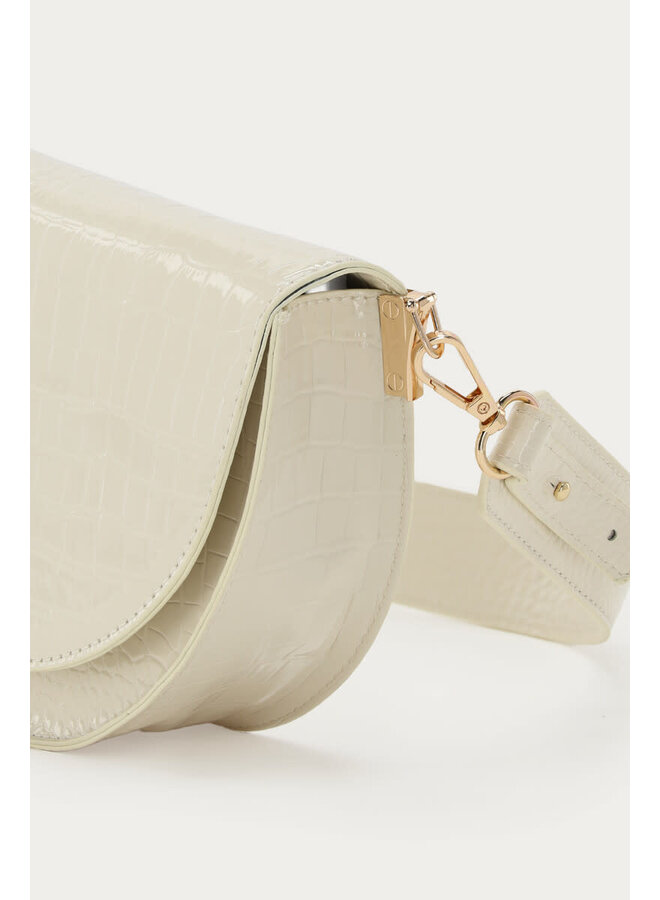 Witte Halfronde Schoudertas