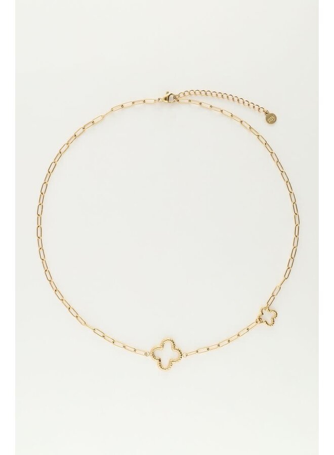 Schakelketting met Klavers Goud