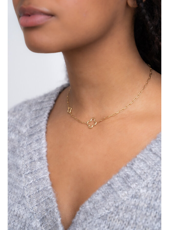 Schakelketting met Klavers Goud