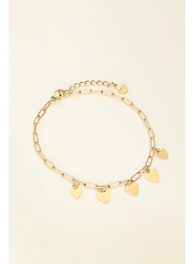 Universe Armband met Kleine Hartjes Goud