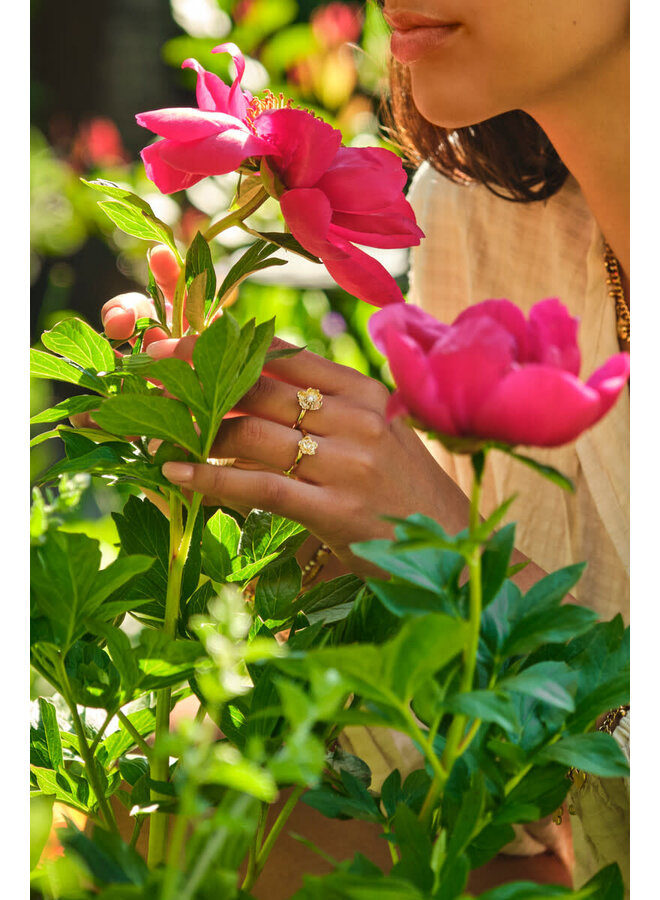 Botanical Ring met Ranonkel Goud