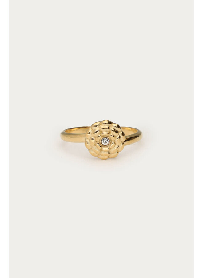 Botanical Ring met Bloem Goud