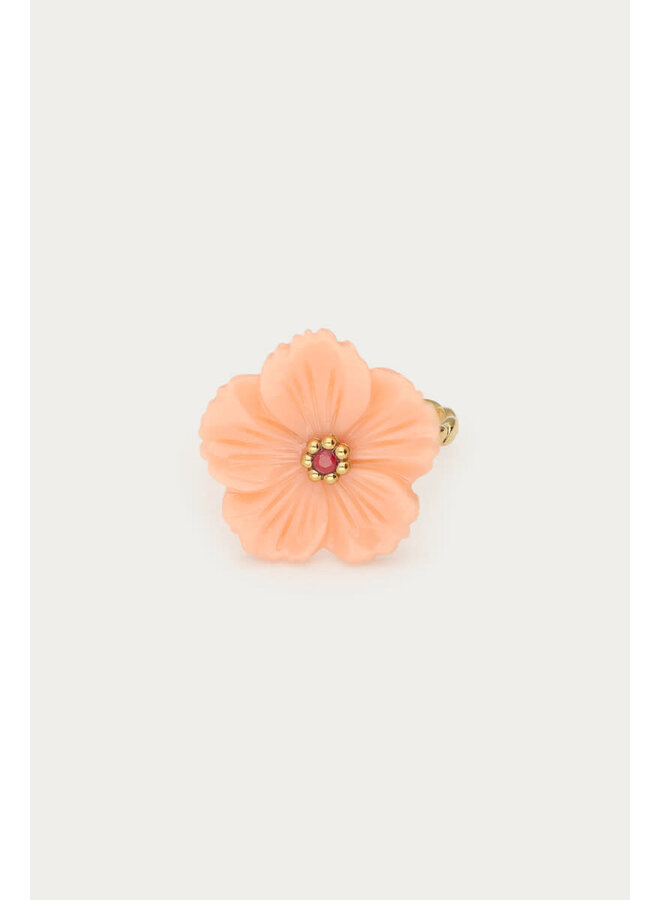 Botanical Ring met Peach Bloem Goud