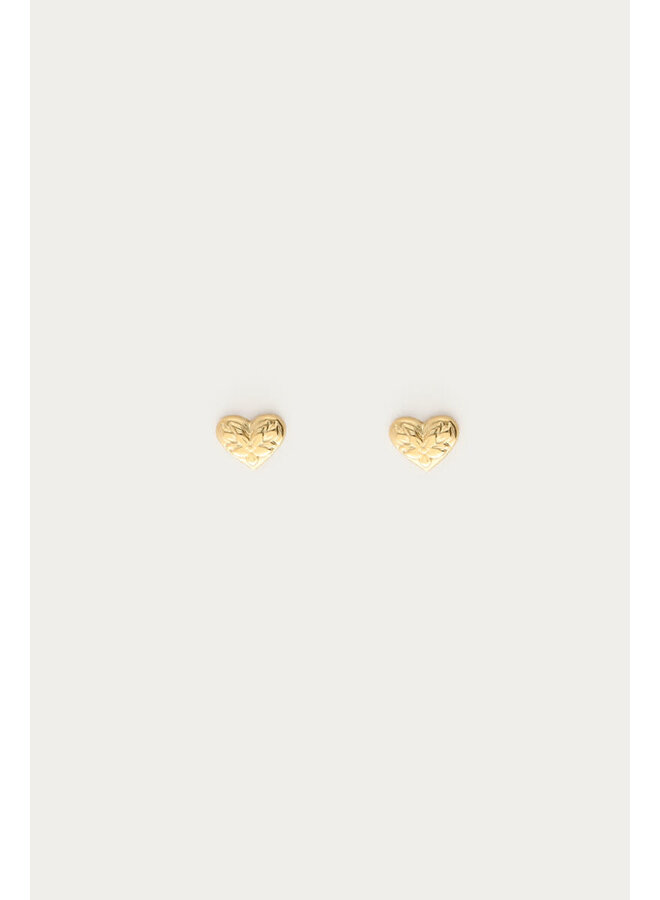 Botanical Studs Bloemen Hart Mini Goud