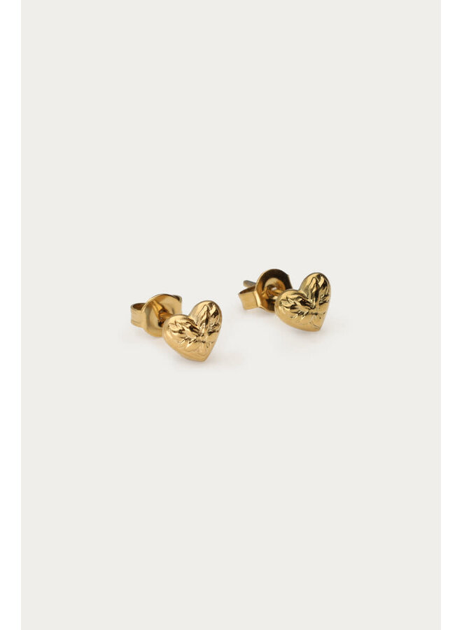 Botanical Studs Bloemen Hart Mini Goud