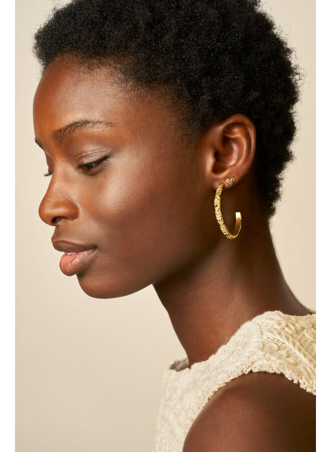 Botanical Studs Bloemen Hart Mini Goud