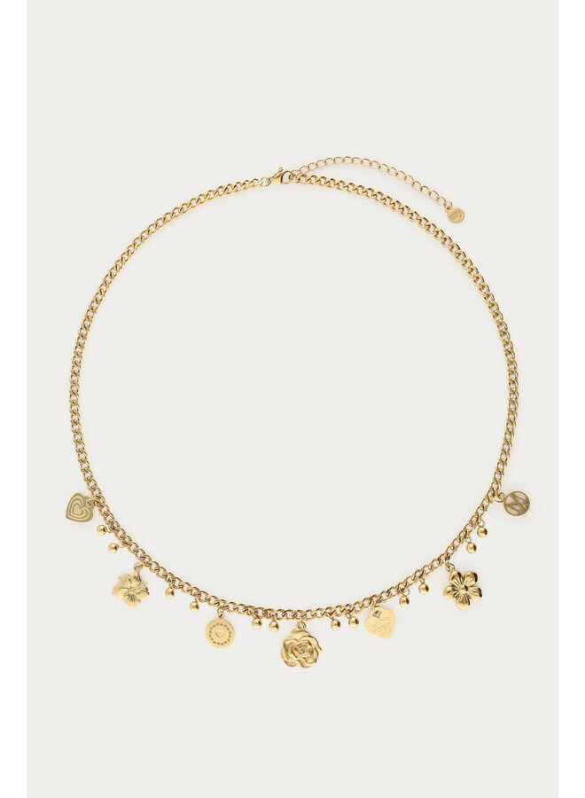 Botanical Ketting met Candy Bloemen Goud