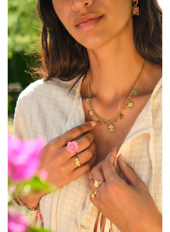 Botanical Ketting met Candy Bloemen Goud