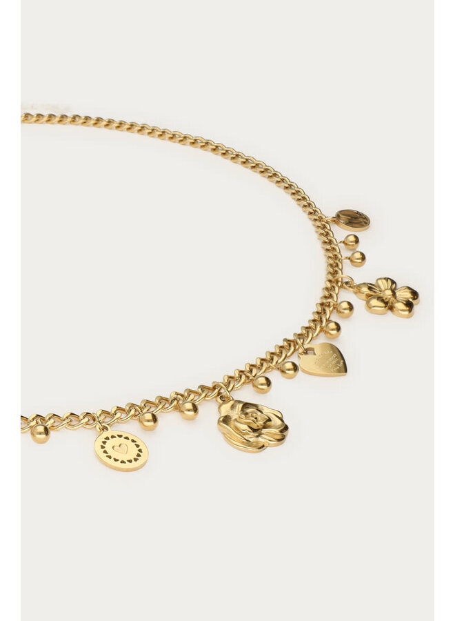 Botanical Ketting met Candy Bloemen Goud