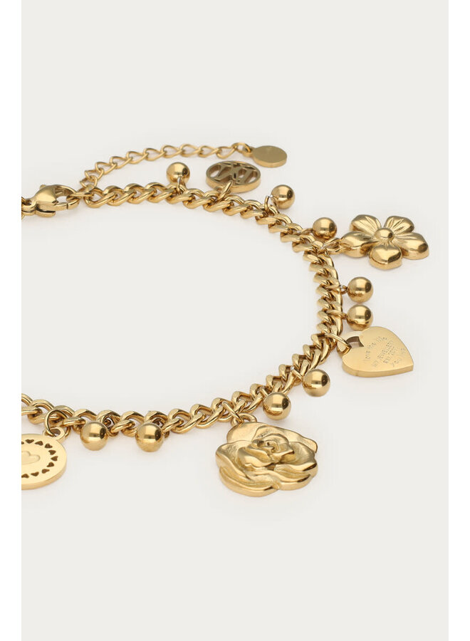 Botanical Armband met Candy Bloemen Goud