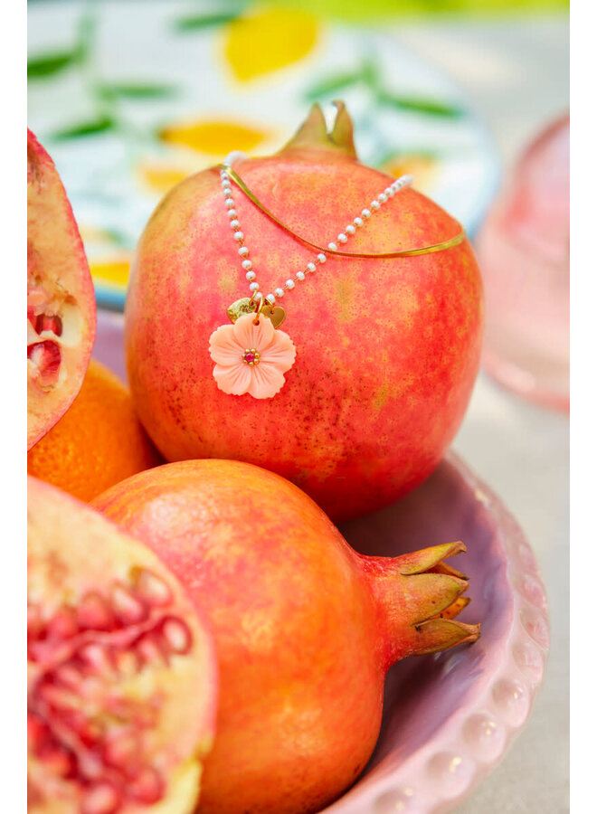 Botanical Dubbele Armband met Peach Bloem Goud