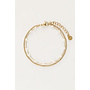 Minimalistische Dubbele Armband met Imitatieparels Goud