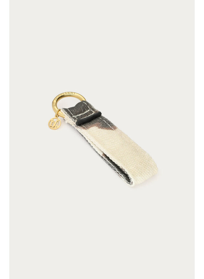 Bruine Sleutelhanger met Koeienprint