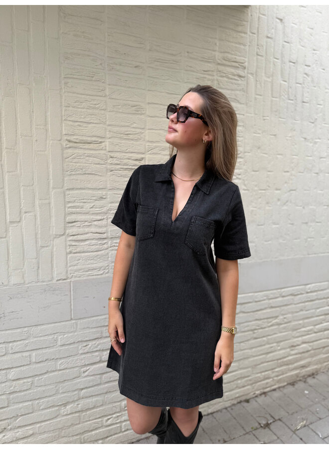 Yalenka Denim Dress Black