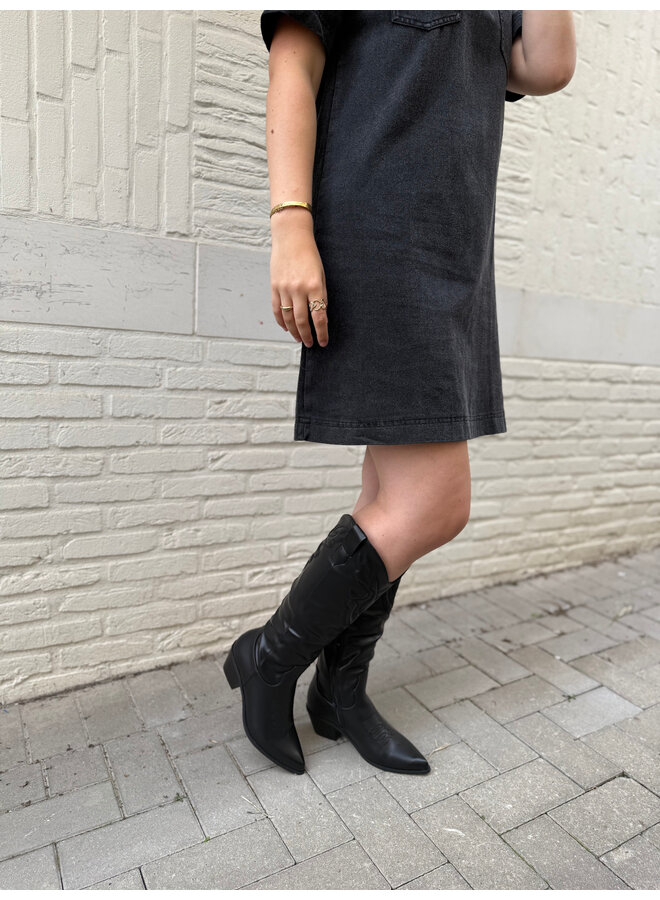 Yalenka Denim Dress Black