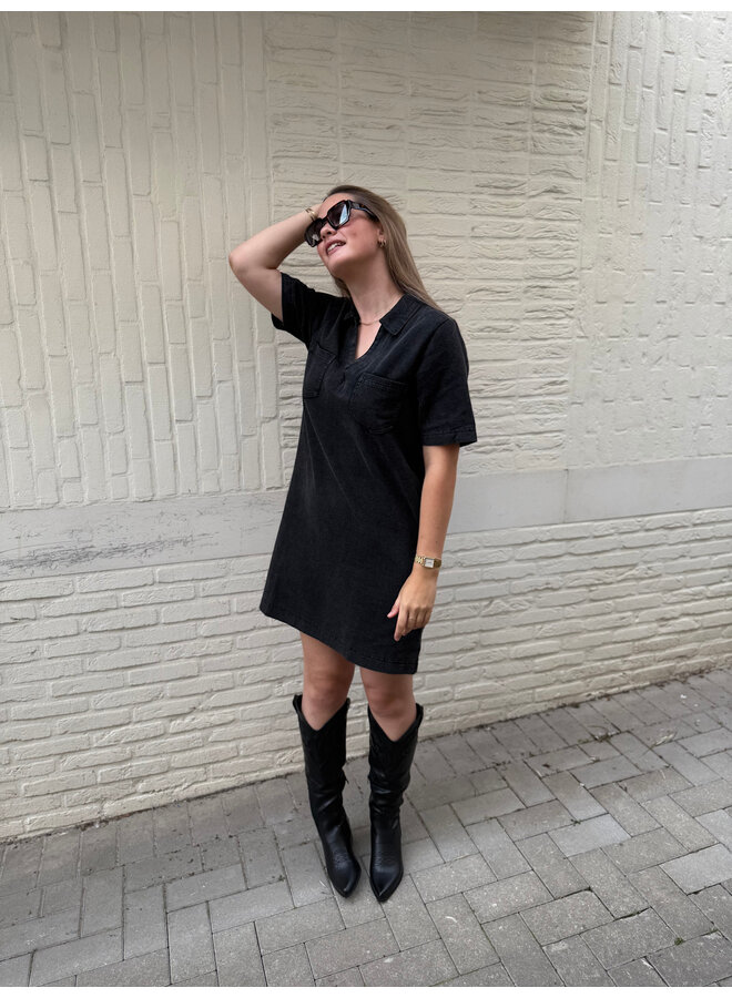 Yalenka Denim Dress Black