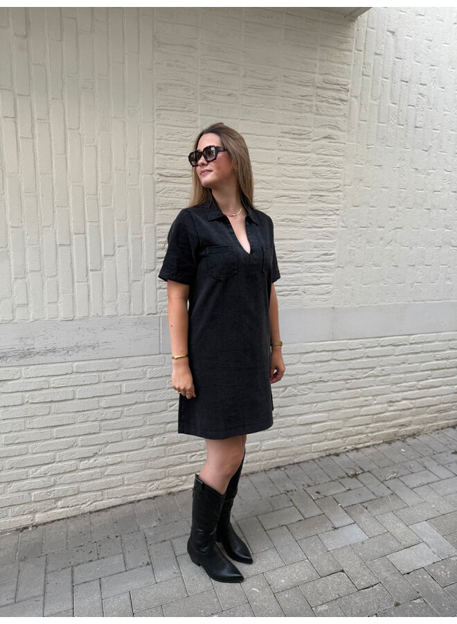 Yalenka Denim Dress Black