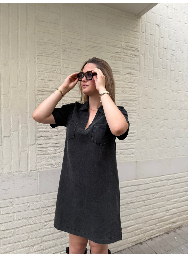 Yalenka Denim Dress Black