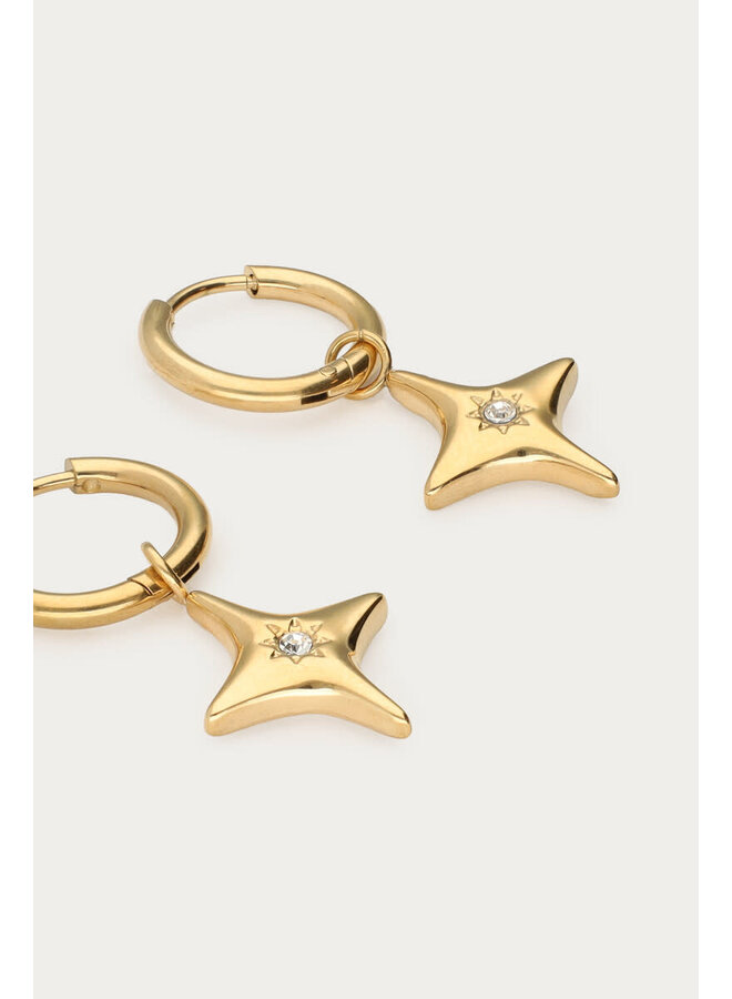 Mystic Oorringen met Poolster Goud