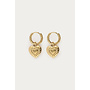 Mystic Oorringen met Gestreept Hart Goud