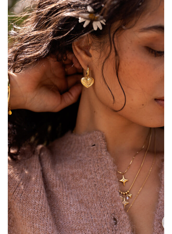 Mystic Oorringen met Hart en Roos Goud