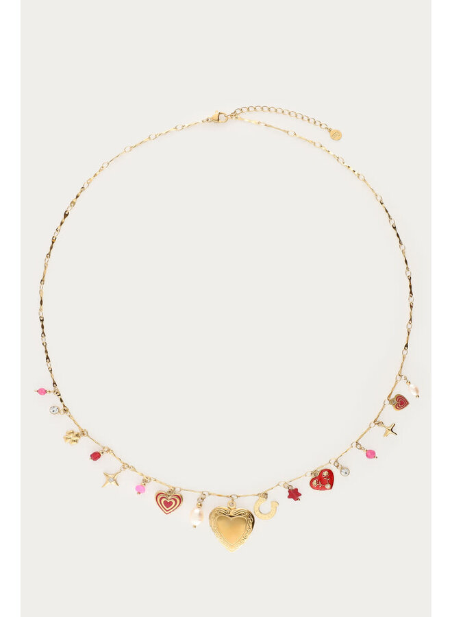 Mystic Bedel Ketting met Hart Goud