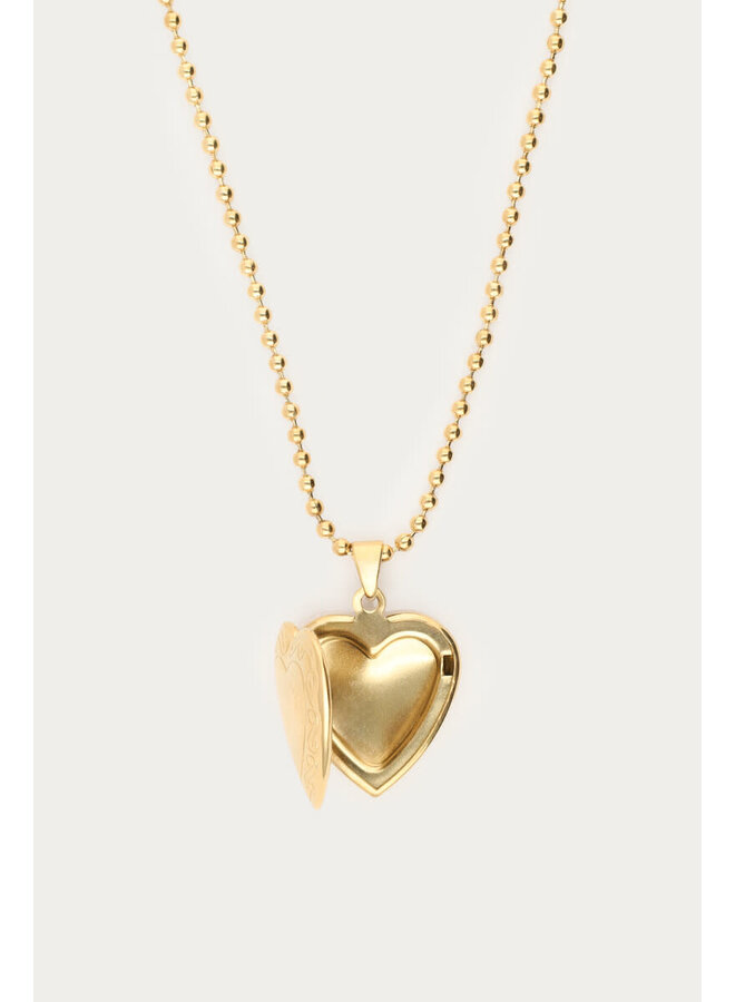 Mystic Lange Ketting met Medaillon Hart Goud