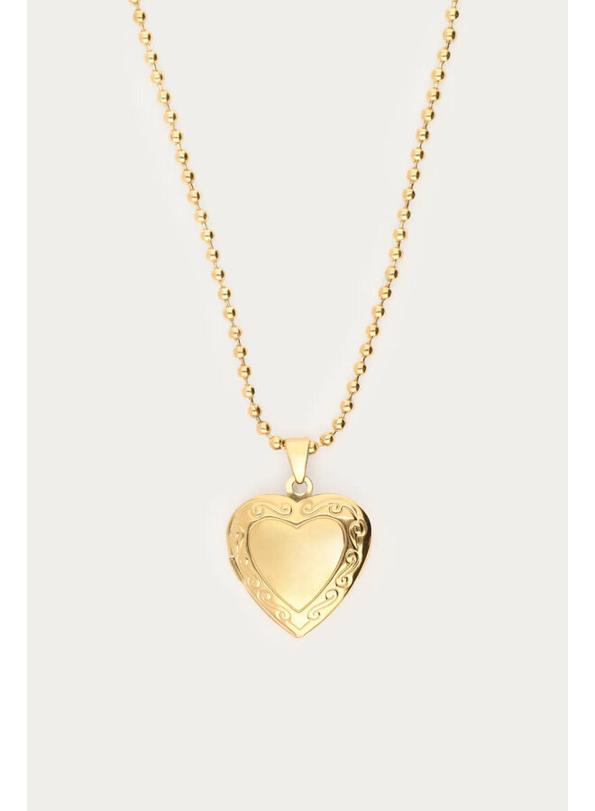 Mystic Lange Ketting met Medaillon Hart Goud