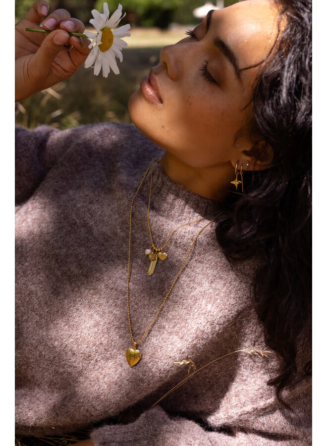 Mystic Lange Ketting met Medaillon Hart Goud