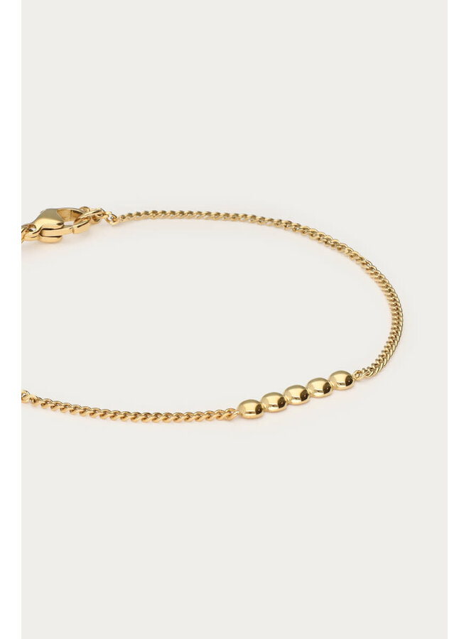 Mystic Armband met Vijf Bollen Goud