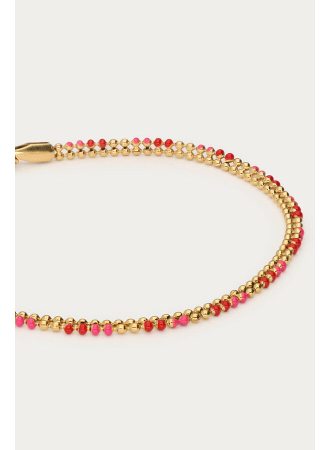 Mystic Armband met Rode Bollen Goud