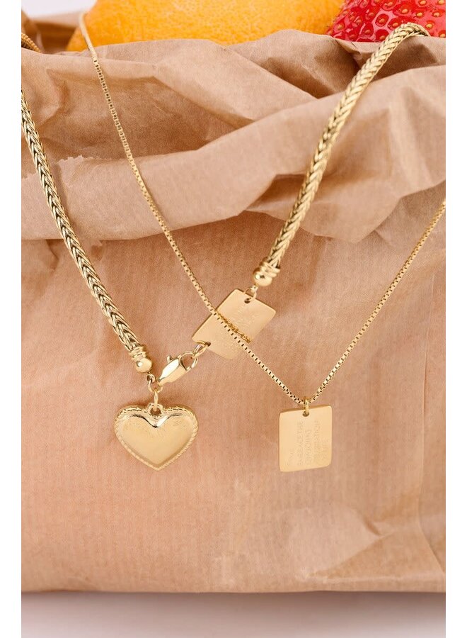 Bold Ketting met Embrace Bedel Goud