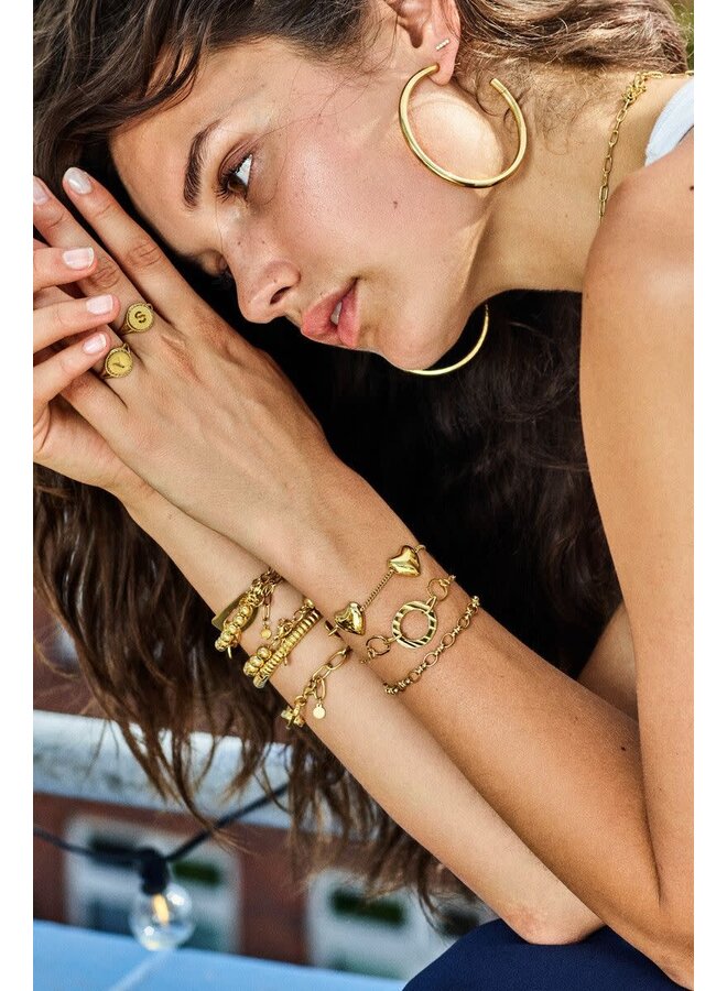Bold Statement Armband Rond Goud