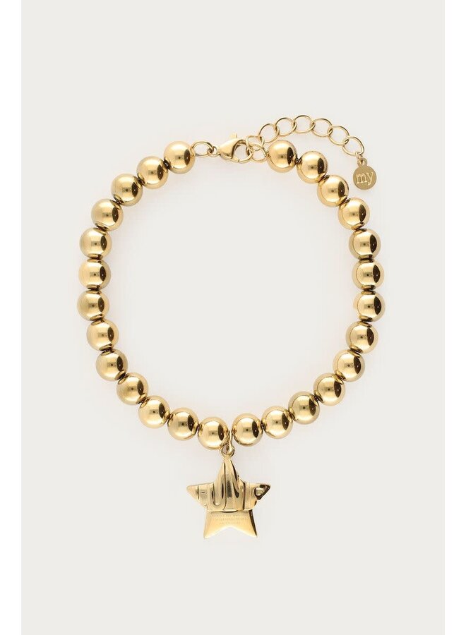 Bold Kralenarmband met Ster Goud