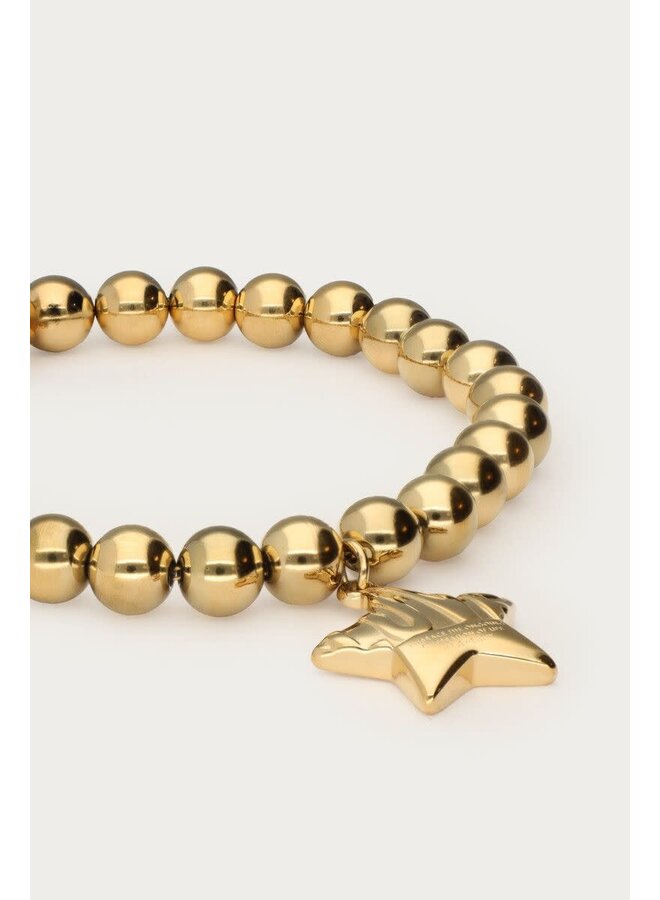 Bold Kralenarmband met Ster Goud