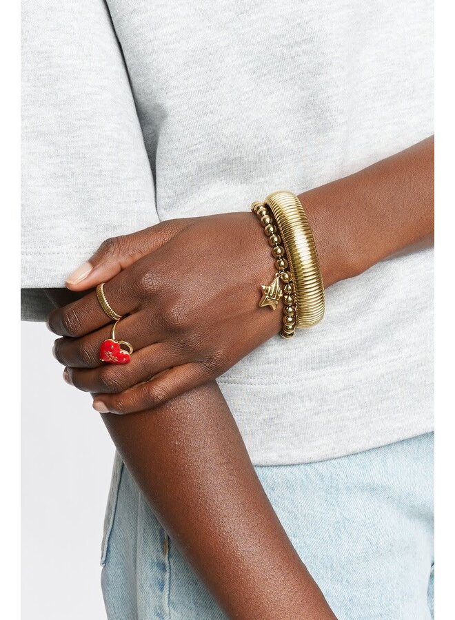 Bold Kralenarmband met Ster Goud