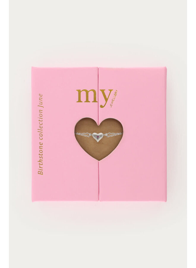 Minimalistische Dubbele Armband met Geboortesteen Goud