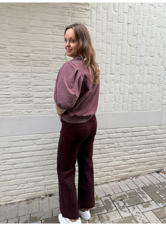 Elenette Petite Wide Flare Burgundy