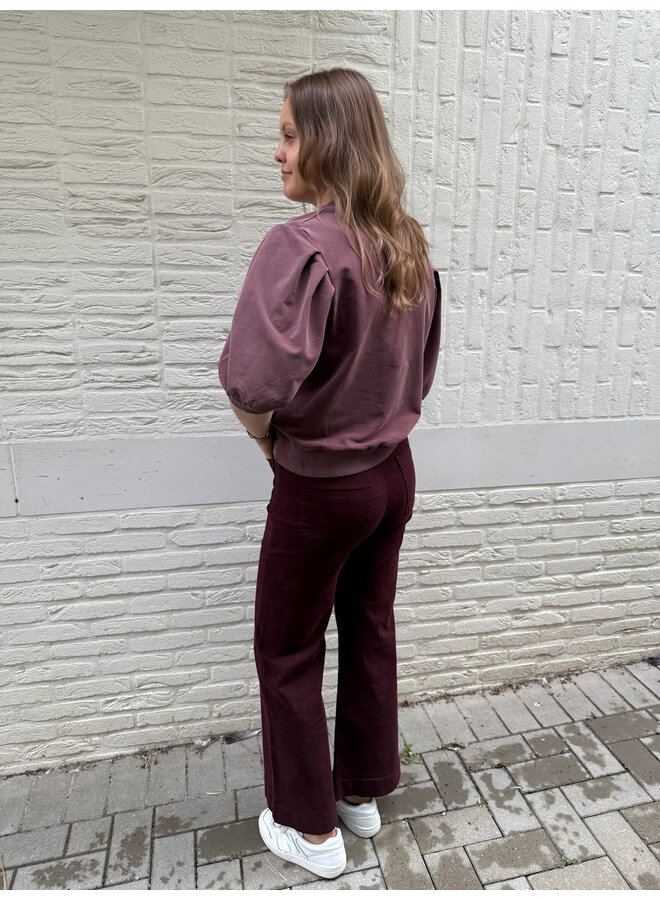 Elenette Petite Wide Flare Burgundy