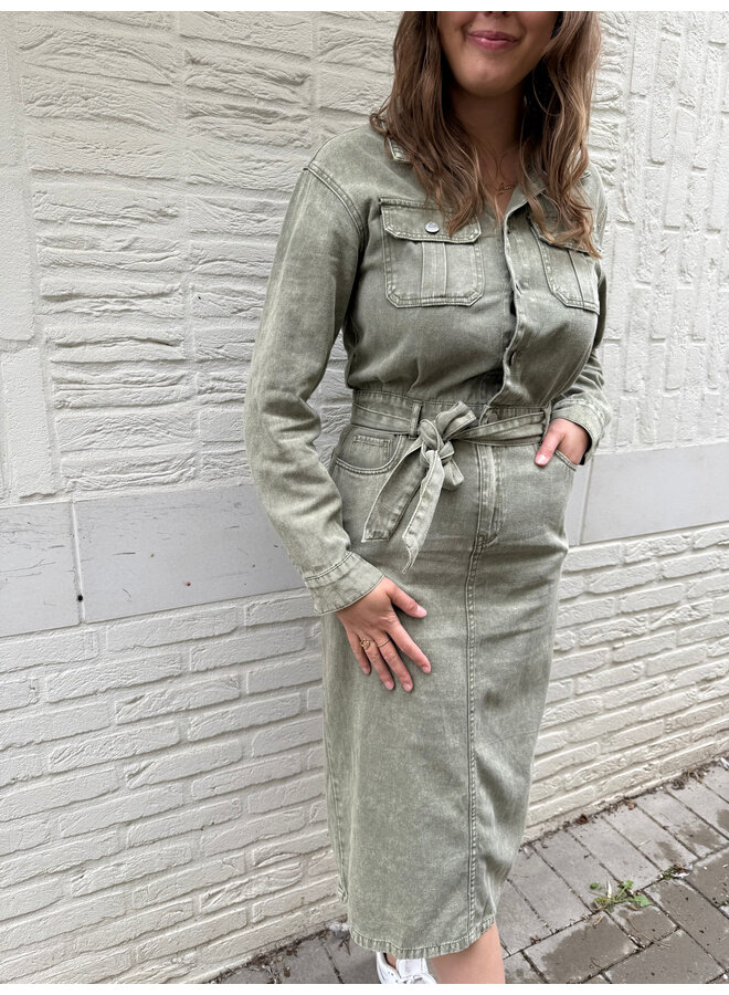 Viv Denim Dress Green