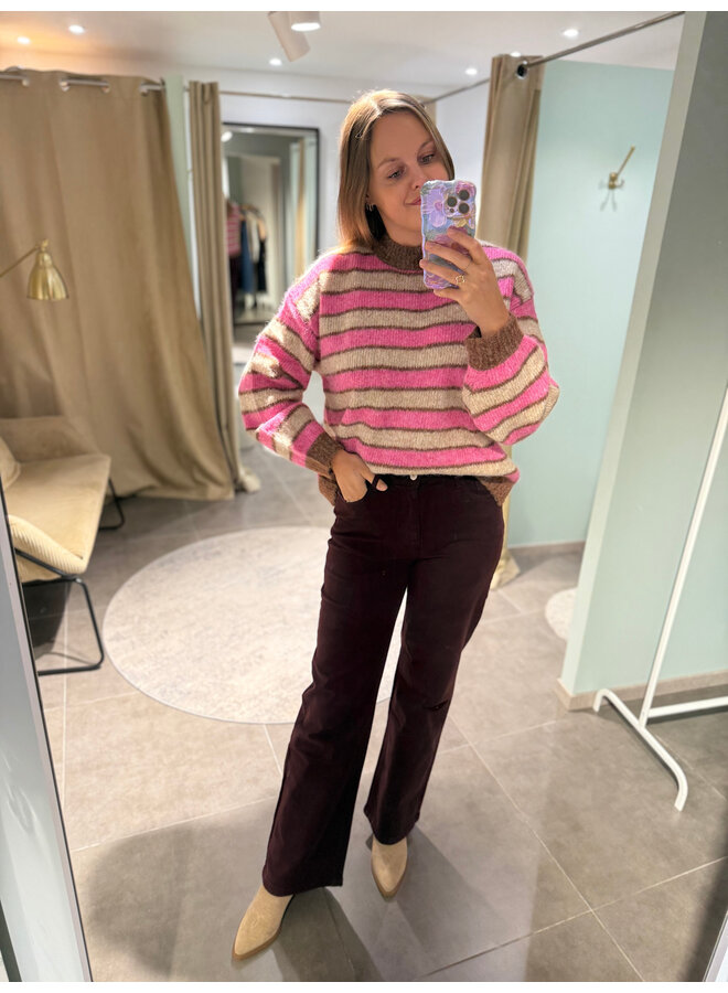 Barbara Full Length Jeans Burgundy