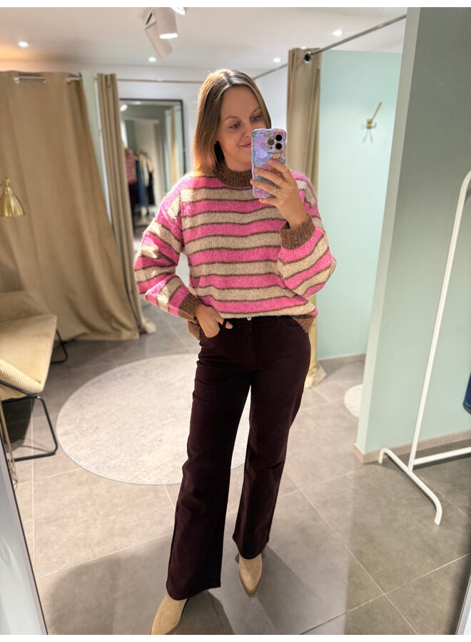 Barbara Full Length Jeans Burgundy