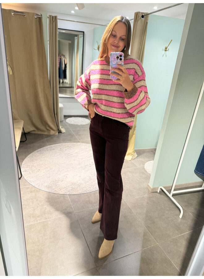 Barbara Full Length Jeans Burgundy
