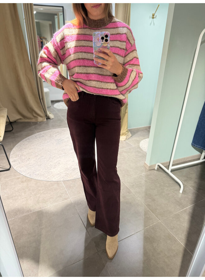 Barbara Full Length Jeans Burgundy