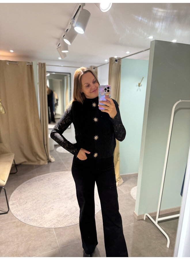 Gabriel Full Length Wide Jeans Black