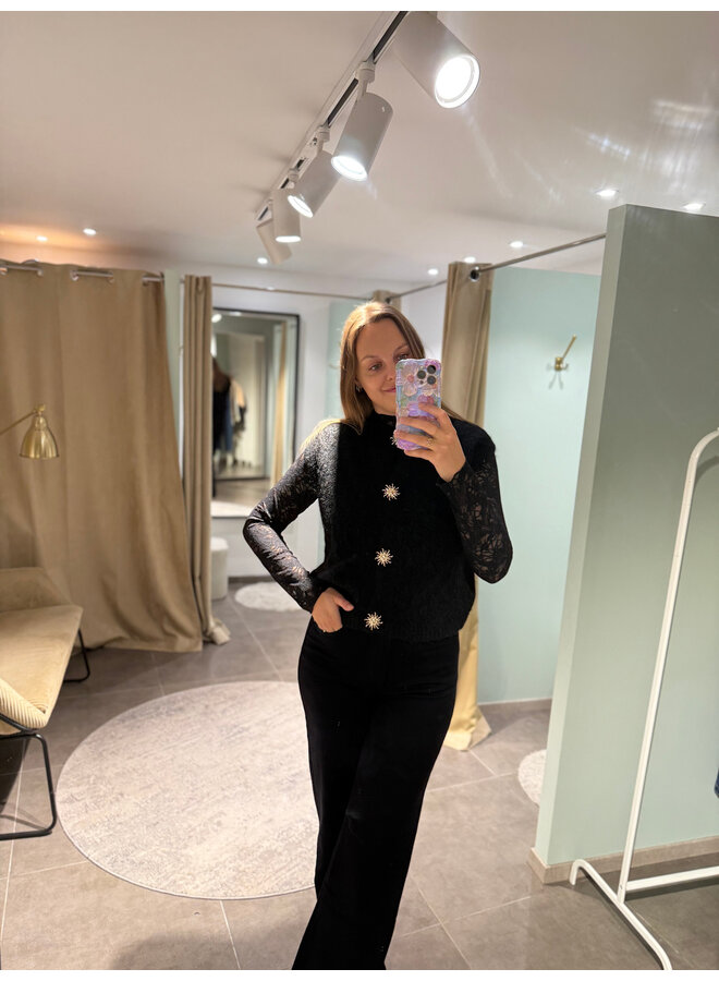 Gabriel Full Length Wide Jeans Black