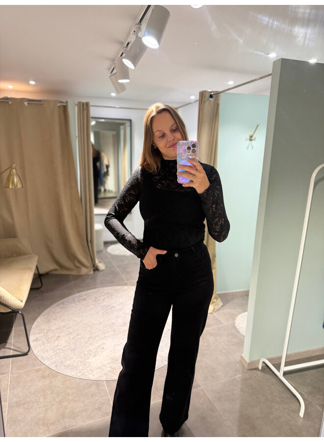 Gabriel Full Length Wide Jeans Black