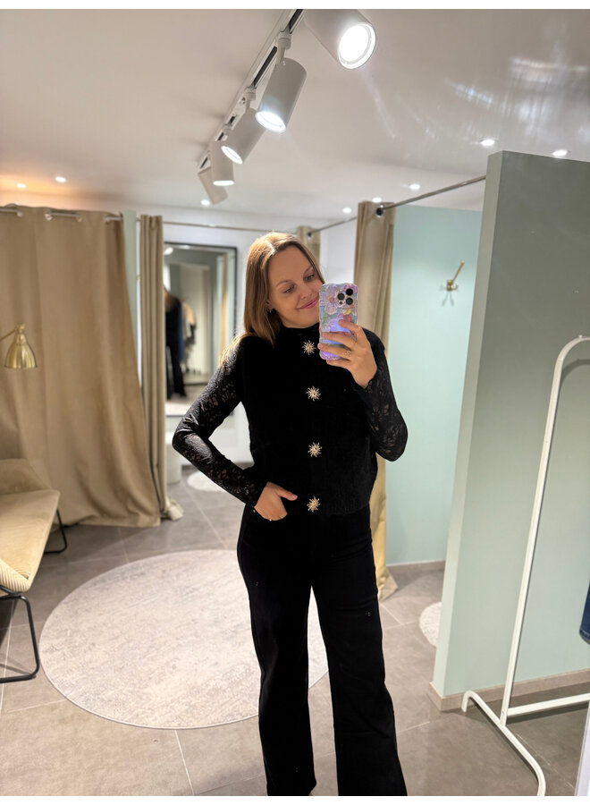 Gabriel Full Length Wide Jeans Black